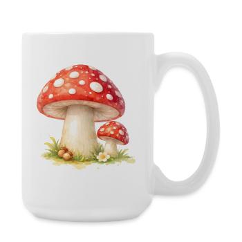 Toadstool Illustration Red Mushroom Nature Motif - Large Mug 440 ml - white - Right