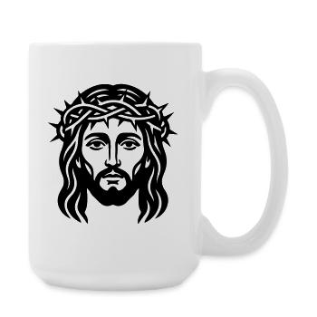 Jesus Christ Head - Large Mug 440 ml - white - Right