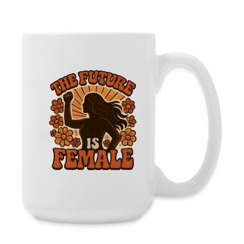 The future is a woman – the power of flowers - Large Mug 440 ml - white - Right
