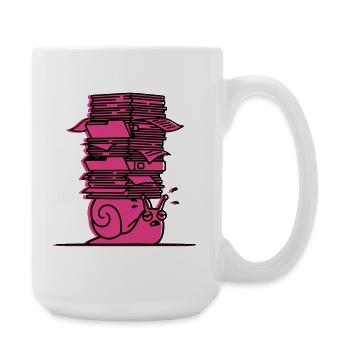 Schnecke Bücher Lernen Comic - Große Tasse 440 ml - Weiß - Rechts