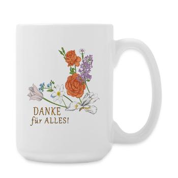 Blumenstrauß Danke - Große Tasse 440 ml - Weiß - Rechts