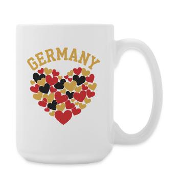 Motifs de cœur des couleurs allemandes - Grande tasse 440 ml - blanc - Droite