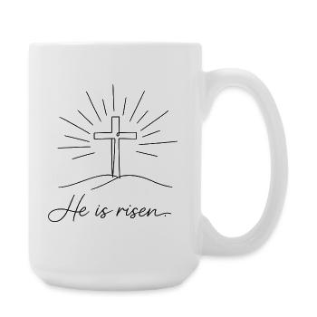 Crucifix Il est ressuscité Jésus de Pâques - Grande tasse 440 ml - blanc - Droite