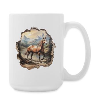 Montagnes Horse - Grande tasse 440 ml - blanc - Droite