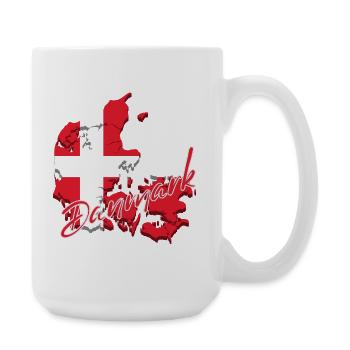 Drapeau de carte Danemark, j’adore le Danemark - Grande tasse 440 ml - blanc - Droite