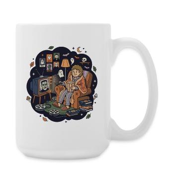 Horror Movie Night Home Popcorn - Large Mug 440 ml - white - Right