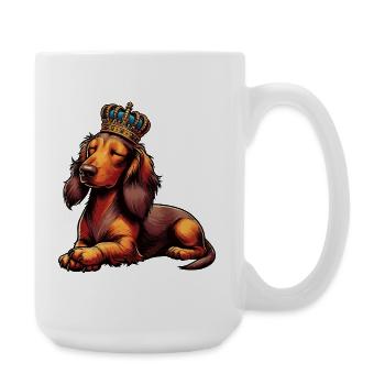 Long-haired Dachshund Dachshund Holder Dachshund Tekkel - Large Mug 440 ml - white - Right