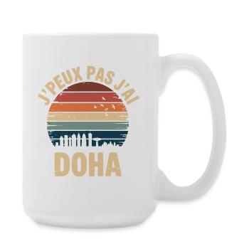 Doha. Je peux pas j'ai Doha qatar - Grande tasse 440 ml - blanc - Droite