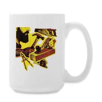Artisan Charpentier Charpentier Menuisier Vintage - Grande tasse 440 ml - blanc - Droite