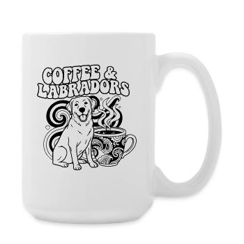 Coffee Labradors Hund Outline - Große Tasse 440 ml - Weiß - Rechts