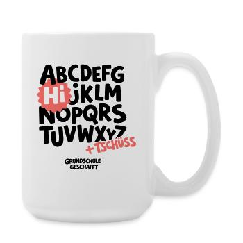 Grundschule Abschluss Shirt ABC - Große Tasse 440 ml - Weiß - Rechts