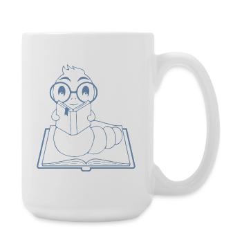 Minimalist Bookworm Nerd Silhouette - Large Mug 440 ml - white - Right