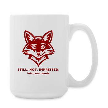 Funny Fox Introvert Quote - Still Not Impressed - Large Mug 440 ml - white - Right