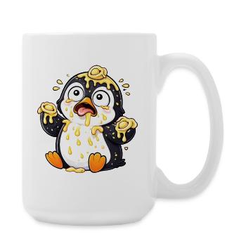 Pingouin mignon avec Tortellini maladroite - Grande tasse 440 ml - blanc - Droite