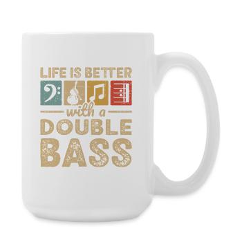 Kontrabassspieler Bassist Kontrabass - Große Tasse 440 ml - Weiß - Rechts