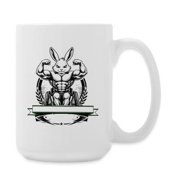 Design amusant de fitness en fauteuil roulant Strong Bunny - Grande tasse 440 ml - blanc - Droite