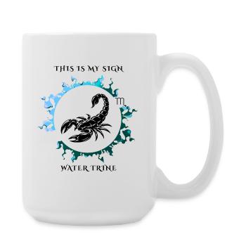 Mein Sternzeichen ist Skorpion - Große Tasse 440 ml - Weiß - Rechts