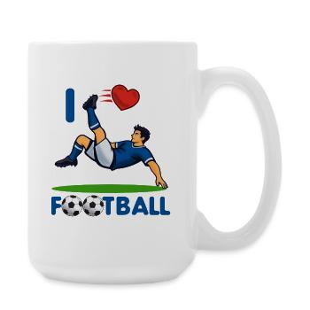 HerzKick Fallrückzieher Fußball - Große Tasse 440 ml - Weiß - Rechts