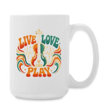 Live, love and play the violin - Large Mug 440 ml - white - Right