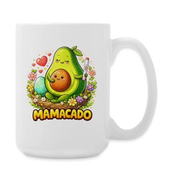 Mamacado Avocado - Lustiges Mama Kawaii Design - Große Tasse 440 ml - Weiß - Rechts