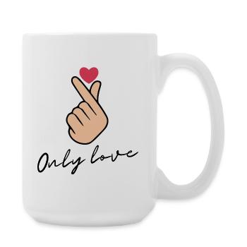 Only Love Design, un t-shirt Statement en forme de cœur ! ❤️ - Grande tasse 440 ml - blanc - Droite