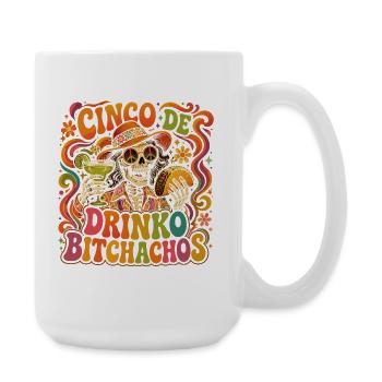 Cinco de Drinko : Squelette Hippie et Taco - Grande tasse 440 ml - blanc - Droite