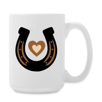 Horseshoe Heart Equestrian Luck - Large Mug 440 ml - white - Right
