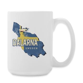 Souvenir vintage de la province de Dalarna en Suède - Grande tasse 440 ml - blanc - Droite