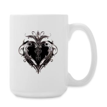 Metal Heraldic Heart - Large Mug 440 ml - white - Right
