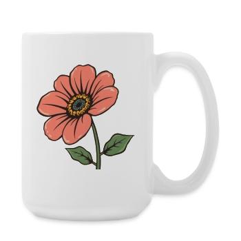 Blume pastell Blumen Blüte rosa Geschenk Mutter - Große Tasse 440 ml - Weiß - Rechts