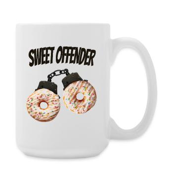 Sweet Offender Donut Lustiges Shirt - Große Tasse 440 ml - Weiß - Rechts