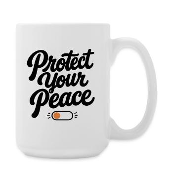 Protect Your Peace | Minimal Retro Typography - Large Mug 440 ml - white - Right