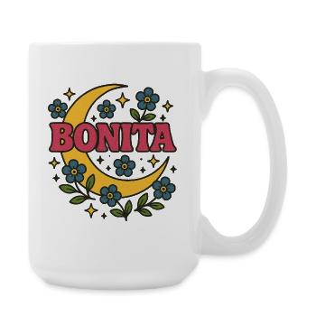 Bonita Moon Floral Retro Tee - Large Mug 440 ml - white - Right