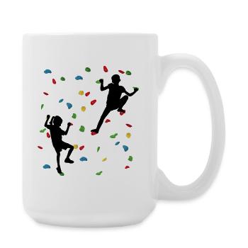 Enfants du mur d’escalade – Jeunes grimpeurs - Grande tasse 440 ml - blanc - Droite