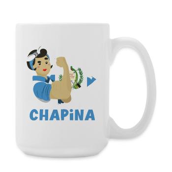 Guatemala Flagge T-Shirt Stolz & Heimat Chapín - Große Tasse 440 ml - Weiß - Rechts