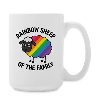 Pride Month LGBT - Rainbow Sheep of the Family - Large Mug 440 ml - white - Right