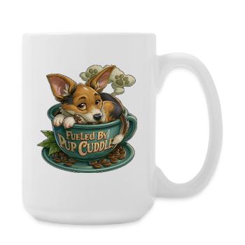 Pup Cuddle in Coffee Cup - Large Mug 440 ml - white - Right