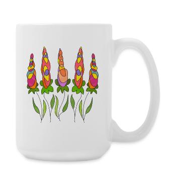 Blumen - Große Tasse 440 ml - Weiß - Rechts