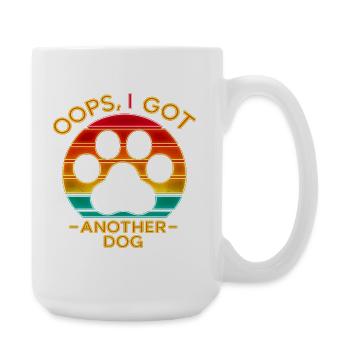 Oops I Got Another Dog - Retro Dog Paw - Large Mug 440 ml - white - Right