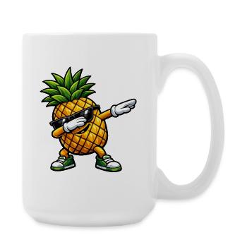 Dabbing Ananas - Große Tasse 440 ml - Weiß - Rechts