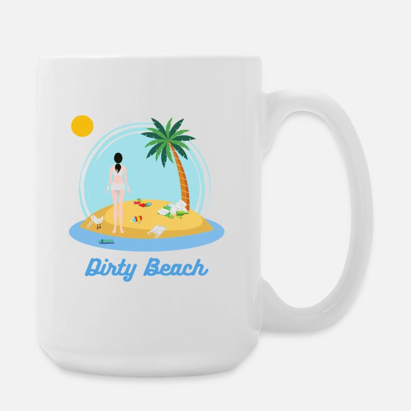 Dirty Beach - Large Mug 440 ml - white