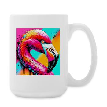 Flamingo - Große Tasse 440 ml - Weiß - Rechts