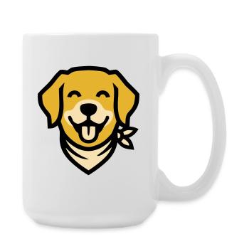 Hund Halstuch Golden Retriever Hundemama Wandern - Große Tasse 440 ml - Weiß - Rechts