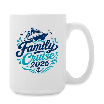 Motif croisière familiale 2026 - Grande tasse 440 ml - blanc - Droite