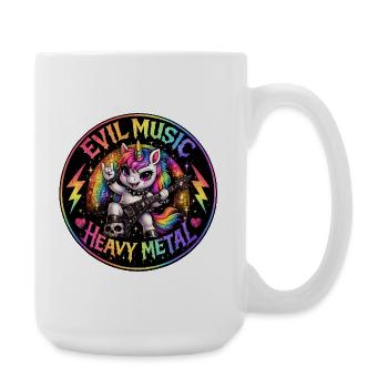 Rainbow Unicorn Heavy Metal - Large Mug 440 ml - white - Right