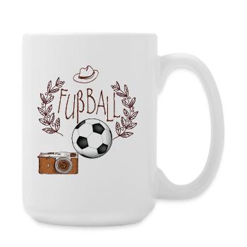 Football Camera Vintage - Large Mug 440 ml - white - Right