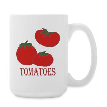 Tomaten-Trio Retro Logo - Große Tasse 440 ml - Weiß - Rechts