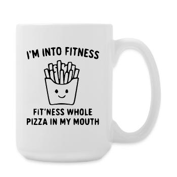 Je suis passionné de fitness – Un drôle de phrase de fast-food et de salle de sport - Grande tasse 440 ml - blanc - Droite