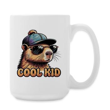 Loutre cool avec des lunettes de soleil - Grande tasse 440 ml - blanc - Droite