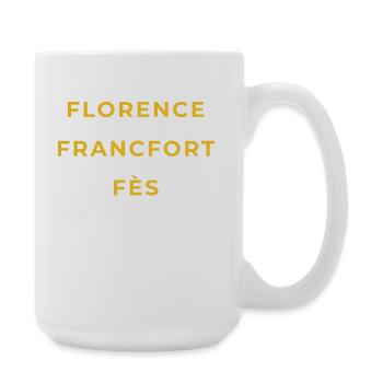 Florac Lozère - Florence - Francfort - Fès - Grande tasse 440 ml - blanc - Droite